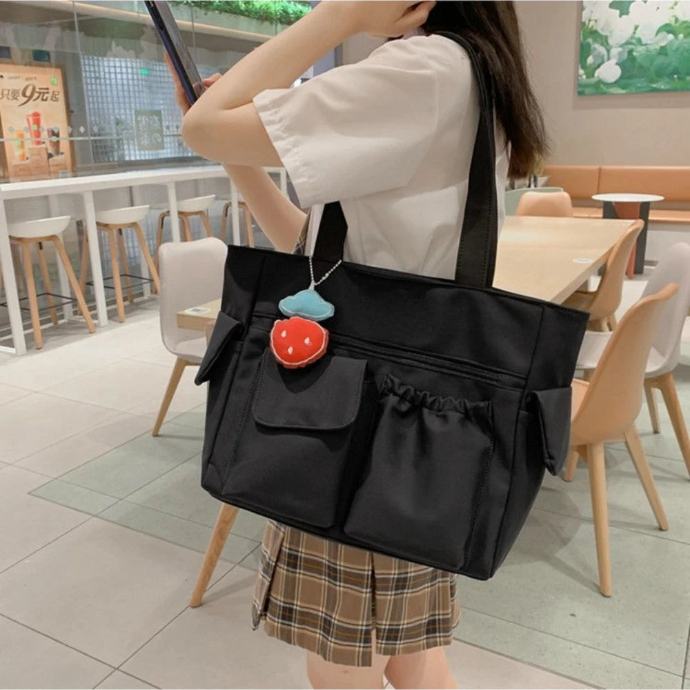 Preppy Nylon Student Shoulder Bag