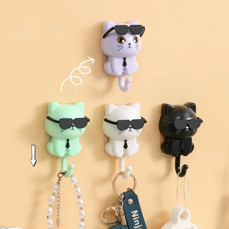 Cartoon Cat Adhesive Hooks