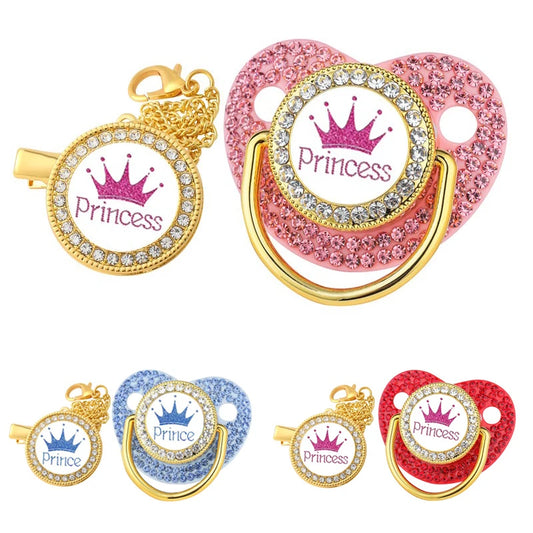 Royalty Baby Pacifier Clip Set