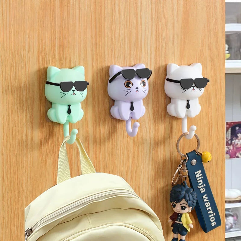 Cartoon Cat Adhesive Hooks